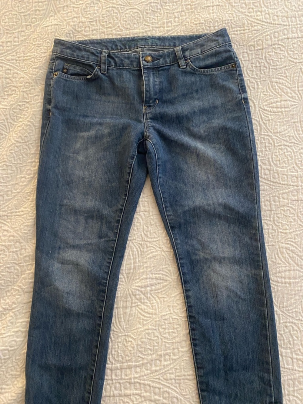 Michael Kors size 4 Blue Denim Jeans with Brass Button